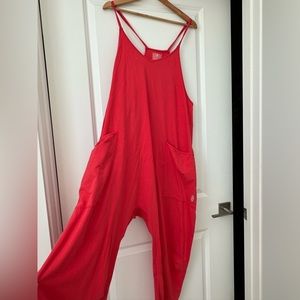 Free People Red Hotshot Onesie